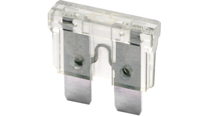 Flachstecksicherung 25A Transparent Midi KfZ Standard 19mm