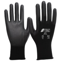 Nylonstrickhandschuh Größe L (8)  PU-beschichtet, schwarz